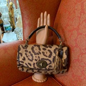 Classic & Chic Coach Animal Print Baguette Handbag Like New